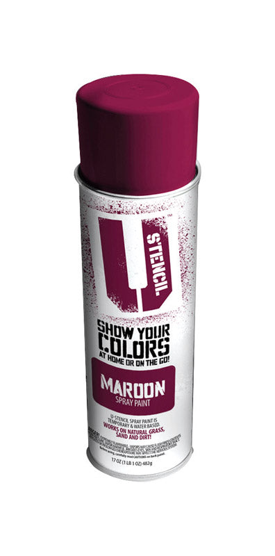 U-Stencil Matte Maroon Spray Paint 17 oz. (Pack of 6)