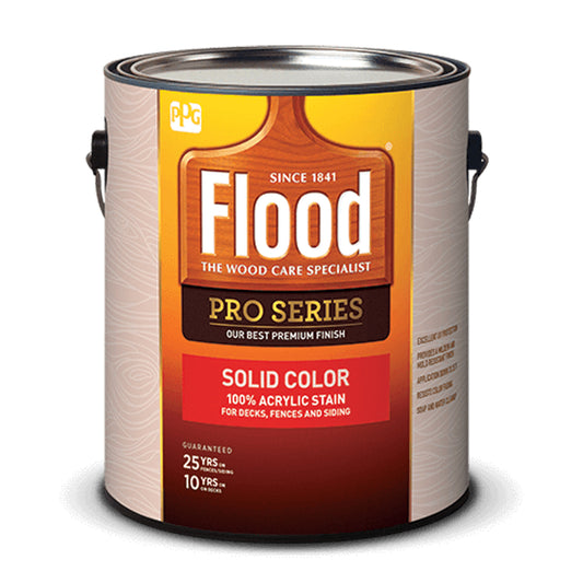 Flood Pro Series Solid Satin Neutral Deep Base Acrylic Wood Stain 1 gal (Pack of 4)