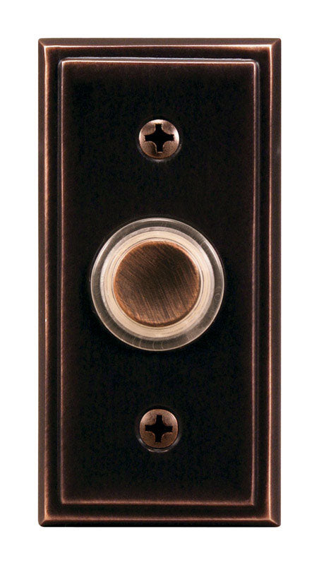 Heath Zenith  Oil Rubbed Bronze  Metal  Wired  Pushbutton Doorbell