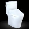 TOTO® WASHLET®+ Aquia IV® Cube Two-Piece Elongated Dual Flush 1.28 and 0.8 GPF Toilet with Auto Flush S500e Bidet Seat, Cotton White - MW4363046CEMFGA#01