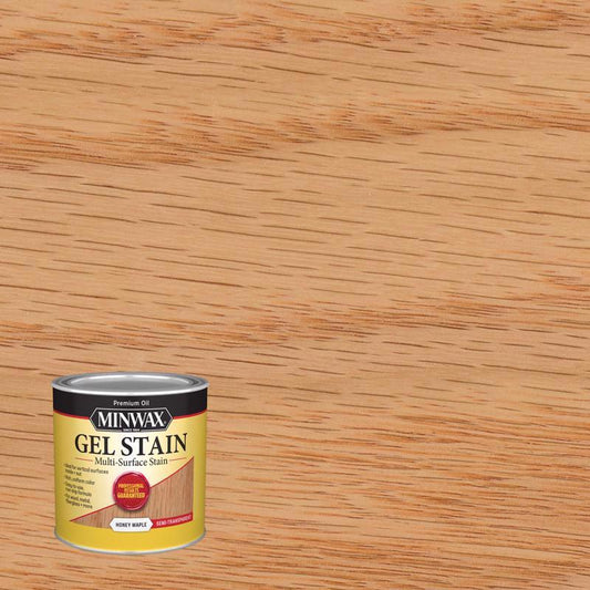 Minwax Transparent Low Luster Honey Maple Oil-Based Oil Gel Stain 0.5 Pt.