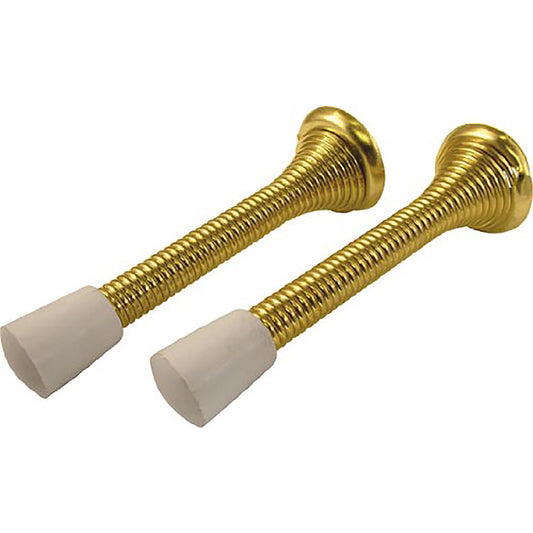 Hickory Hardware PBH0255 3-1/2" Polished Brass Spring Door Stop 2 Count