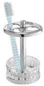InterDesign 13270 Clear & Chrome Alston Toothbrush Stand (Pack of 6)