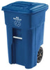 Toter 32 gal Blue Polyethylene Wheeled Recycling Bin Lid Included