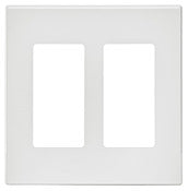 Leviton C42-80309-00W 2 Gang Decora Plus White Wallplate/Faceplate
