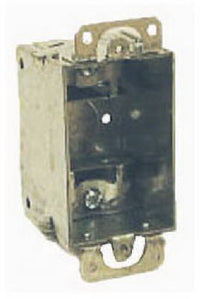 Switch Box, Gangable, Steel With Plastic Ears, BX Clamps, 3 x 2-In.
