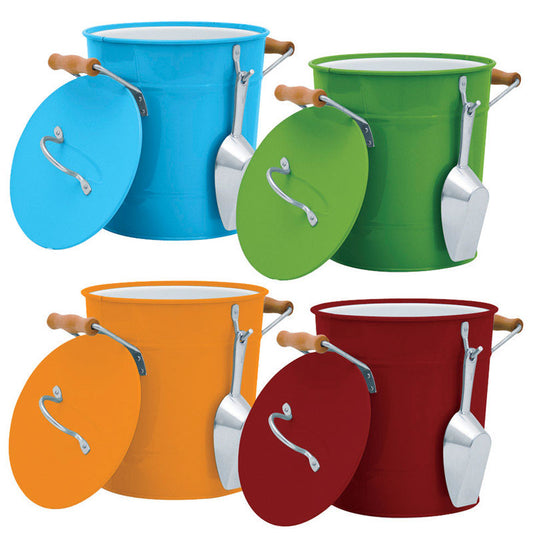 Behrens 1 gal. Multicolored Galvanized Steel Ice Bucket with Scoop (Pack of 4)