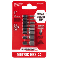 Milwaukee  SHOCKWAVE  Hex  Multi Size   x 1 in. L Impact Insert Bit Set  Steel  8 pc.