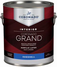 Grand Interior Latex Paint & Primer In One, Eggshell, Tintable White, Gallon (Pack of 4)