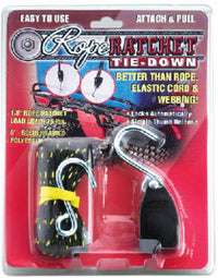 Rope Ratchet Tie Down, 1/8-In. With 6-Ft. Rope & Hook