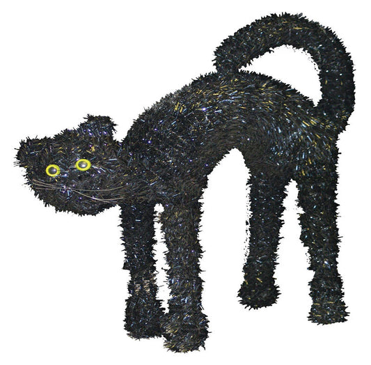 Youngcraft  3D Tinsel Cat  Halloween Decoration  16.5 in. H x 5 in. W 1 each