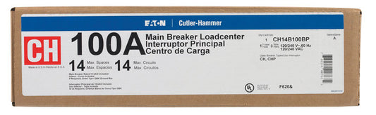 Cutler Hammer Main Breaker Load Center 100 Amp Surface/Flush 14 Space 14 Circuits Boxed