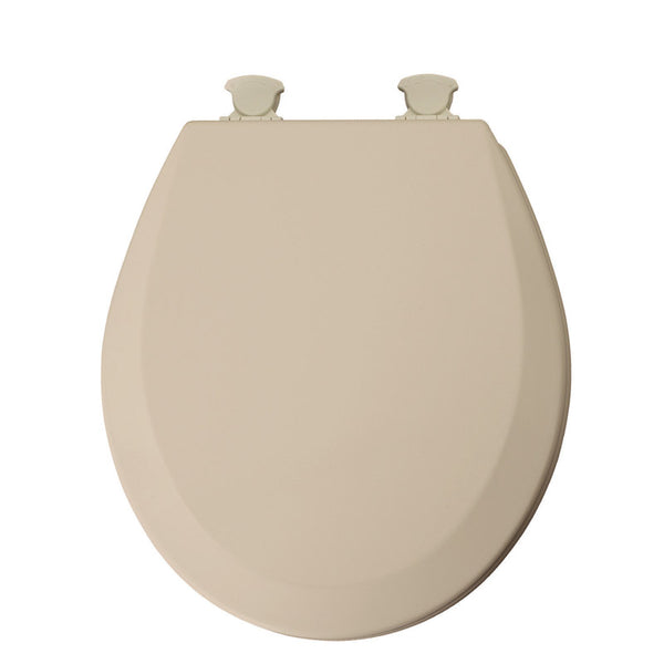 Asiento de inodoro de madera moldeada beige redondo Mayfair