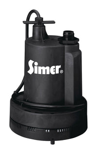 Simer 1/4 HP 1320 gph Thermoplastic Electronic Switch Bottom AC Utility Pump