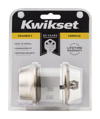 Kwikset  Satin Nickel  Metal  Deadbolt