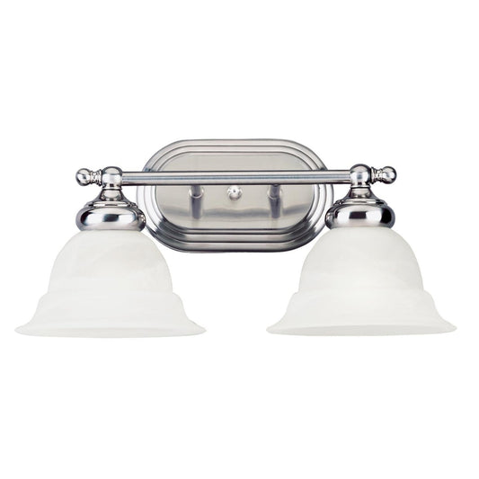Westinghouse  2  Brushed Nickel  White  Wall Sconce