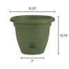 Bloem Lucca 10.8 in. H X 12 in. D Plastic Planter Living Green (Pack of 6)