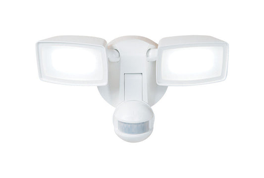All-Pro  Motion-Sensing  180 deg. LED  White  Outdoor Floodlight  Hardwired