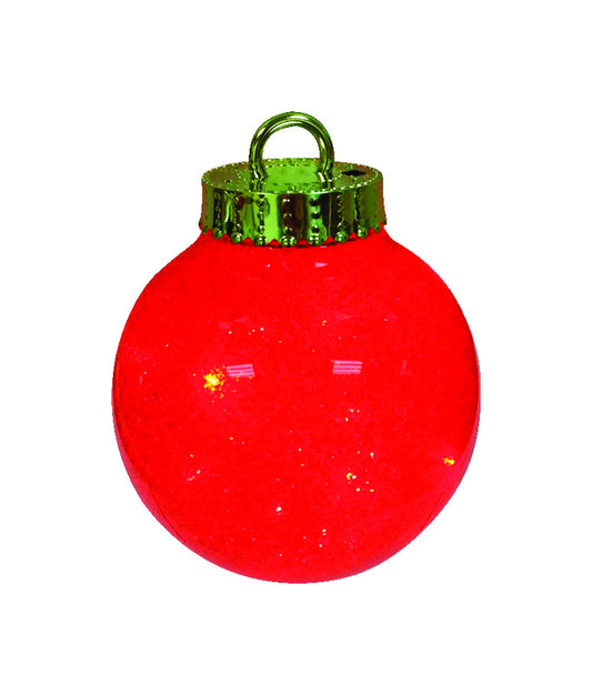 Celebrations LED Red Glitter Ornament Christmas Decor
