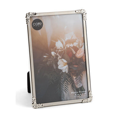 Photo Frame, Shiny Silver Metal, 4 x 6-In. (Pack of 4)