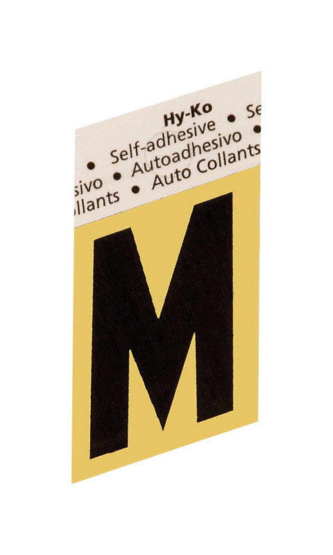 Hy-Ko 1-1/2 in. Black Aluminum Letter M Self-Adhesive 1 pc. (Pack of 10)