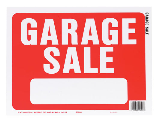 Hy-Ko English Garage Sale Sign Plastic 9 in. H x 12 in. W (Pack of 10)