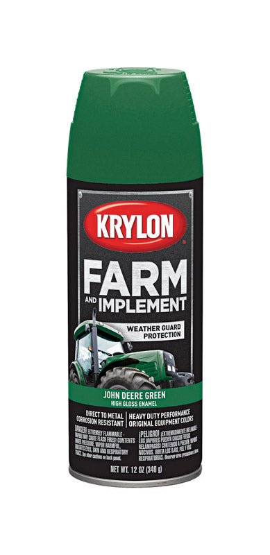 Krylon Weather Guard Protection Gloss John Deere Green Farm & Implement Spray Paint 12 oz. (Pack of 6)
