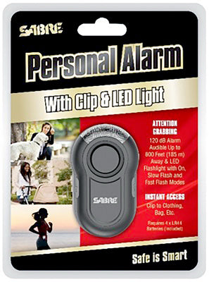 Sabre Black Plastic LED Personal Alarm