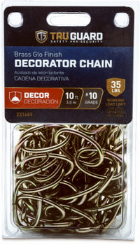 Brass Glow Decorator Chain, #10 x 10-Ft.