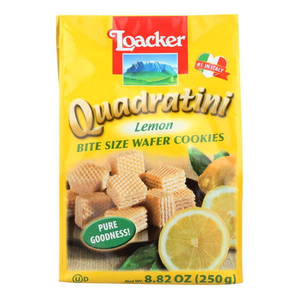 Galletas de oblea de limón Quadratini de Loacker, tamaño bocado, caja de 6, 8,82 oz (paquete de 6)