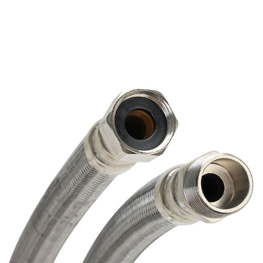Fluidmaster 3/4 in. MIP  T X 3/4 in. D FIP 18 in. Braided Stainless Steel Water Heater Supply Line (Pack of 10).
