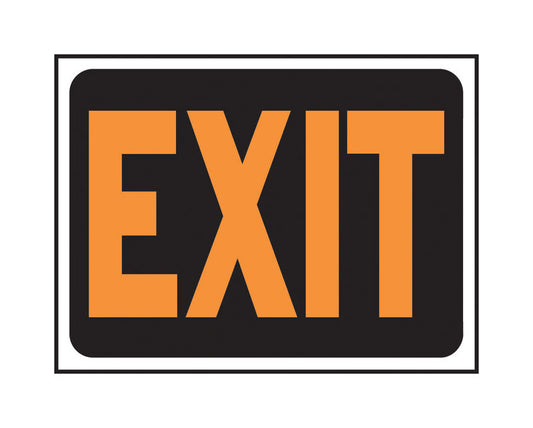 Hy-Ko English Exit Sign Plastic 9 in. H x 12 in. W (Pack of 10)