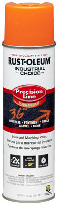 Industrial Choice Precision Line Marking Spray Paint, Fluorescent Orange, 17-oz. Inverted