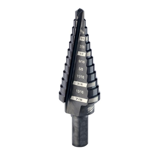 Milwaukee  JAM-FREE  3/16 to 7/8 in.  x 6 in. L Black Oxide  Step Drill Bit  1 pc.