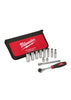 Milwaukee  3/8 in. drive Stainless Steel  SAE  Pivoting  Ratchet Set  12 pc.