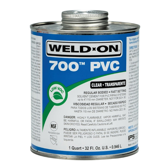 Weld-On 700 Clear Solvent Cement For PVC 32 oz