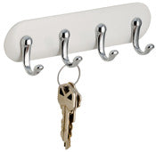 InterDesign 54472 White & Chrome York Lyra Wall Mounting Key Rack