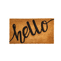 HELLO DEBOSSED COIR MAT