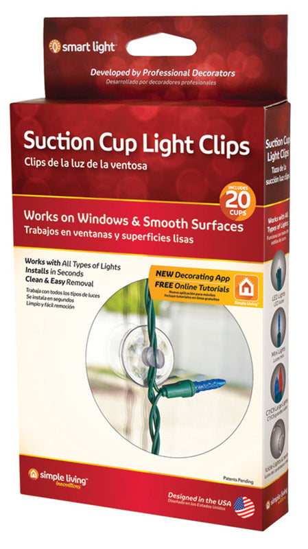 Simple Living  Smart Light  Clear  Suction Cup Light Clips