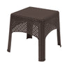 Adams Square Brown Polyresin Woven Side Table