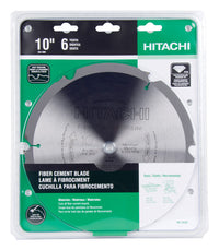 Hitachi  HardiBlade  10 in. Dia. x 5/8 in.  18108  Polycrystalline Diamond  Fiber Cement Blade  6 teeth