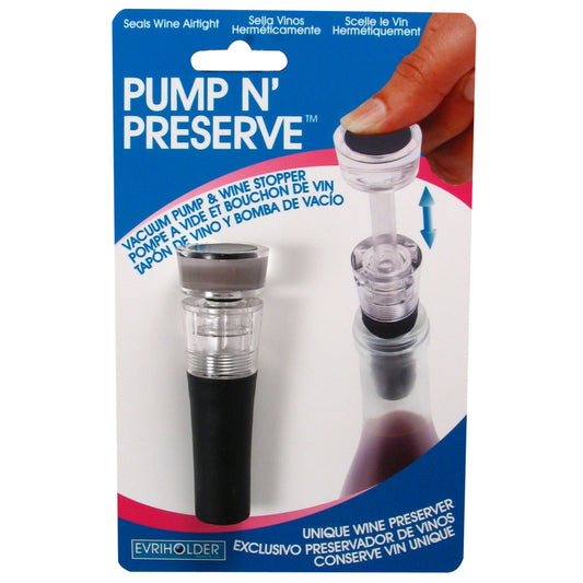 Evri WPR Pump N' Serve Black Acrylic Bottle Stopper