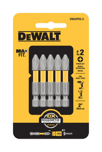DeWalt Max Fit Phillips #2  S X 2 in. L Power Bit S2 Tool Steel 5 pc (Pack of 5)