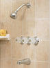 OakBrook 3-Handle Chrome Tub and Shower Faucet