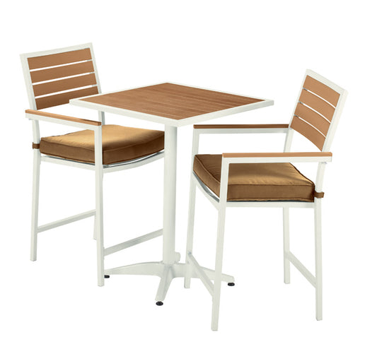 Living Accents  3 pc. White  Resin Wood  Nantucket  Bistro Set