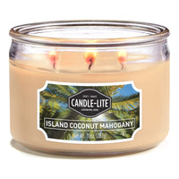Candle Lite Cream Island Coconut Mahogany Scent Candle 10 oz (Pack of 4)
