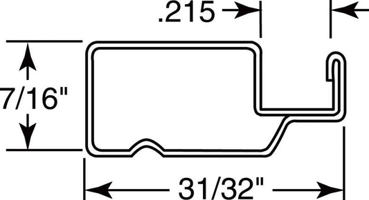 Prime-Line Screen Frame 1"W, 2", 7/16" H X 1"W X 12' 0.025 Ga Aluminum (Case of 36)