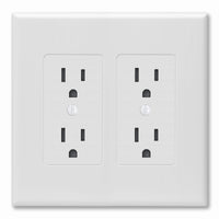 Wall Plate Covers Duplex Outlets, 2-Gang, Phenolic, White