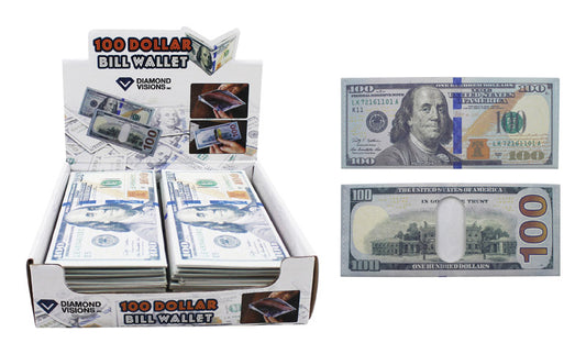 Diamond Visions 100 Dollar Bill Wallet Plastic 1 pk (Pack of 30)