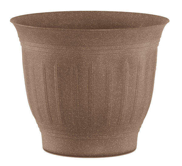 Jardinera de resina de madera con forma de columnata en color tierra oscura de 15,5 pulgadas, modelo Cln16-43 de Bloem Llc